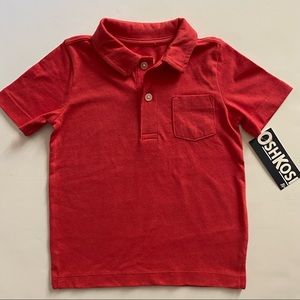 OshKosh B'gosh boys shirt size 2T Red Polo new NWT cotton Blend 24 months